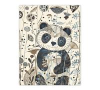 Artery8 Cute Smiling Baby Panda in Wildflower Garden Kids Bedroom Large Wall Art Poster Print Thick Paper 18X24 Inch