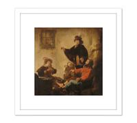 Artery8 Cuyp Joseph Interpreting Dreams Baker & Butler 8X8 Inch Square Wooden Framed Wall Art Print Picture with Mount in White Artery8 White