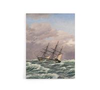 Artery8 CW Eckersberg Corvette Galathea in a North Sea Storm Canvas Art Print | Size: W18" x H24" Artery8 Multicolor W18" x H24"