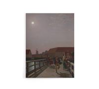 Artery8 CW Eckersberg Langebro Copenhagen in Moonlight Canvas Wall Art Print | Size: W24" x H32" Artery8 Multicolor W24" x H32"