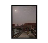 Artery8 CW Eckersberg Langebro Copenhagen in Moonlight Framed Canvas Art Print | Size: W12" x H16" Artery8 Multicolor W12" x H16"