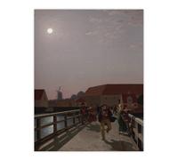 Artery8 CW Eckersberg Langebro Copenhagen in Moonlight Wall Art Print | Size: W24" x H32" Artery8 Multicolor W24" x H32"