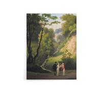 Artery8 CW Eckersberg The Devil's Cleft at Liselund Manor Canvas Art Print in Green | Size: W12" x H16" Artery8 Green W12" x H16"