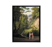 Artery8 CW Eckersberg The Devil's Cleft at Liselund Manor Framed Canvas Art in Green | Size: W18" x H24" Artery8 Green W18" x H24"