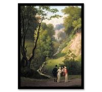 Artery8 CW Eckersberg The Devil's Cleft at Liselund Manor Framed Wall Art Print 12X16