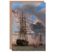 Artery8 CW Eckersberg The Russian Liner Asow and a Frigate Blank Art Greeting Card