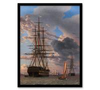 Artery8 CW Eckersberg The Russian Liner Asow & a Frigate Framed Art Print | Size: W12" x H16" Artery8 Multicolor W12" x H16"
