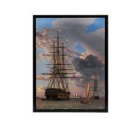 Artery8 CW Eckersberg The Russian Liner Asow & a Frigate Framed Canvas Art | Size: W18" x H24" Artery8 Multicolor W18" x H24"