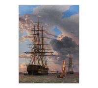 Artery8 CW Eckersberg The Russian Liner Asow & a Frigate Wall Art Print | Size: W18" x H24" Artery8 Multicolor W18" x H24"