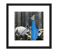 Artery8 Da Och Da Tog Tomten Tag I John Bauer 1907 8X8 Inch Square Wooden Framed Wall Art Print Picture with Mount in Black Artery8 Black