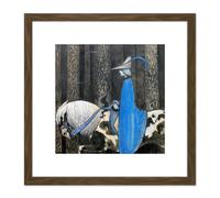 Artery8 Da Och Da Tog Tomten Tag I John Bauer 1907 8X8 Inch Square Wooden Framed Wall Art Print Picture with Mount in Brown Artery8 Brown