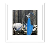 Artery8 Da Och Da Tog Tomten Tag I John Bauer 1907 8X8 Inch Square Wooden Framed Wall Art Print Picture with Mount in White Artery8 White