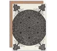 Artery8 Da Vinci Durer Embroidery Flower Motifs Design Fine Art Greeting Card Plus Envelope Blank Inside