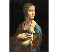 Artery8 Da Vinci Lady With Ermine Animal Portrait Painting Premium Wall Art Canvas Print 18X24 Inch