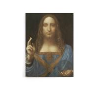 Artery8 Da Vinci Salvator Mundi Jesus World Saviour Canvas Wall Art Print | Size: W12" x H16" Artery8 Multicolor W12" x H16"