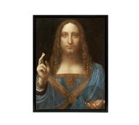 Artery8 Da Vinci Salvator Mundi Jesus World Saviour Framed Canvas Wall Art Print | Size: W12" x H16" Artery8 Multicolor W12" x H16"