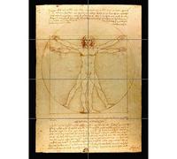 Artery8 Da Vinci Vitruvian Man Human Proportions 1490 Diagram XL Giant Panel Poster (8 Sections)