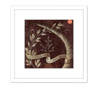 Artery8 Da Vinci Wreath Laurel Palm Juniper Scroll Painting 8X8 Inch Square Wooden Framed Wall Art Print Picture with Mount in White Artery8 White