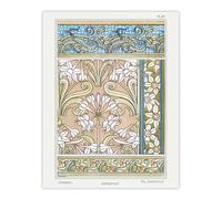 Artery8 Daffodil Art Nouveau Vintage Floral Wall Art Print Verneuil in Green | Size: W18" x H24" Artery8 Green W18" x H24"