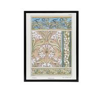 Artery8 Daffodil Nouveau Framed Canvas Wall Art Print Vintage Floral Verneuil in Green | Size: W12" x H16" Artery8 Green W12" x H16"