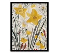 Artery8 Daffodils Floral Artwork Spring Wildflowers Living Room Artwork Framed Wall Art Print A4