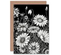 Artery8 Daisy and Gerbera Wildflower for Wife Her Mum Sister Daughter Mom Gran Nan Birthday Thank You Congratulations Blank Art Greeting Card