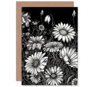 Artery8 Daisy and Gerbera Wildflower for Wife Her Mum Sister Daughter Mom Gran Nan Birthday Thank You Congratulations Blank Art Greeting Card