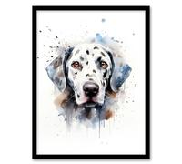 Artery8 Dalmatian Lovers Gift Watercolour Pet Portrait Painting Artwork Artwork Framed Wall Art Print 18X24 Inch