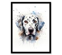 Artery8 Dalmatian Lovers Gift Watercolour Pet Portrait Painting Artwork Artwork Framed Wall Art Print A4