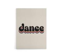 Artery8 Dance Funky Rainbow Retro Font Typography Word Canvas Wall Art Print in Beige | Size: W24" x H32" Artery8 Beige W24" x H32"