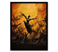 Artery8 Dancing Shadows Carnival Conceptual Oil Painting Artwork Framed Wall Art Print A4