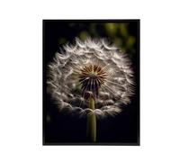 Artery8 Dandelion Flower Pappus Macro Framed Canvas Wall Art Print | Size: W18" x H24" Artery8 Multicolor W18" x H24"