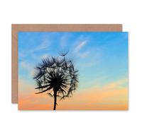 Artery8 Dandelion Flower Sunset Nature Art Blank Just to Say Card Artery8 Multicolor