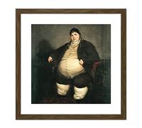 Artery8 Daniel Lambert Portrait 9X9 Inch Square Wooden Framed Wall Art Print Picture with Mount