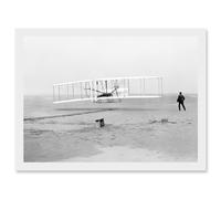 Daniels First Flight Wright Brothers 1903 Photo Aviation Artwork Framed Wall Art Print A4 Artery8 White One Size
