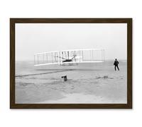 Daniels First Flight Wright Brothers 1903 Photo Aviation Artwork Framed Wall Art Print A4 Artery8 Brown One Size