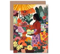 Artery8 Danish Pastel Aesthetic Florist Flower Market for Wife Her Mum Sister Daughter Mom Gran Nan Birthday Thank You Mothers Day Blank Art Greeting Card
