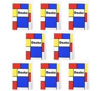 Artery8 Danke Thank You Cards Pack of 8 - A6 Size - Mondrian Style Abstract Design - Blank Inside - With Envelopes - Modern German Thank You Notes for Events, Business, Weddings & Gifts