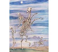 Artery8 Dardel Skelett Till Hast Skeleton Horse Painting Premium Wall Art Canvas Print 18X24 Inch