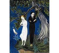 Artery8 Dardel Young Man In Black Girl In White Painting Art Print Canvas Premium Wall Decor Poster Mural