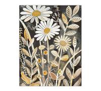 Artery8 Dark Daisies Forest Artwork Quirky Floral Rustic Wall Art Print in Grey | Size: W12" x H16" Artery8 Grey W12" x H16"