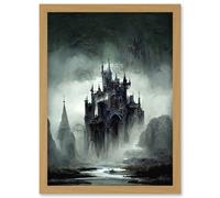 Doppelganger33 LTD Dark Gothic Castle Fantasy Landscape Artwork Framed Wall Art Print A4