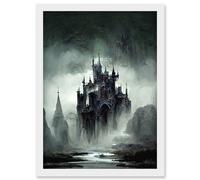 Doppelganger33 LTD Dark Gothic Castle Fantasy Landscape Artwork Framed Wall Art Print A4