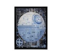 Artery8 Dark Side Engineering Death Star Framed Canvas Wall Art Print in Blue | Size: W18" x H24" Artery8 Blue W18" x H24"