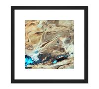 Artery8 Dasht-E Kavir Salt Desert Satellite Image 8X8 Inch Square Wooden Framed Wall Art Print Picture with Mount in Black Artery8 Black