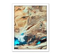 Artery8 Dasht-E Kavir Salt Desert Satellite Image Artwork Framed Wall Art Print 18X24 Inch