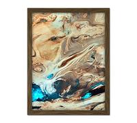 Artery8 Dasht-E Kavir Salt Desert Satellite Image Artwork Framed Wall Art Print 18X24 Inch