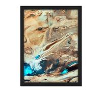Artery8 Dasht-E Kavir Salt Desert Satellite Image Artwork Framed Wall Art Print 18X24 Inch
