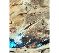 Artery8 Dasht-E Kavir Salt Desert Satellite Image Premium Wall Art Canvas Print 18X24 Inch