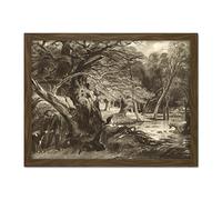 Artery8 David Lucas Jacques And The Wounded Stag 1846 Painting Artwork Framed Wall Art Print 18X24 Inch